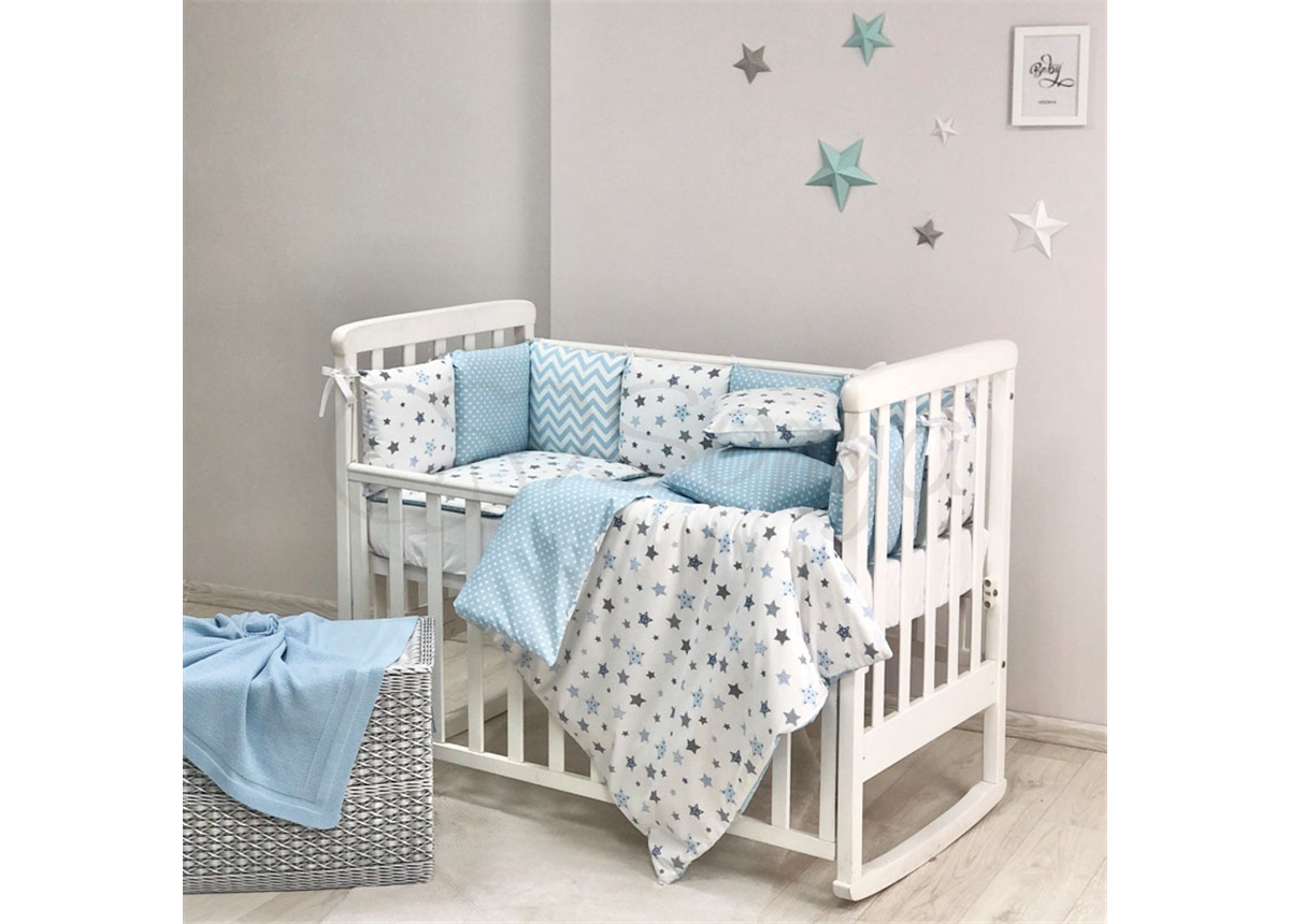 Распродажа Комплект Baby Design Stars серо-голубой (6 предметов) Маленькая Соня