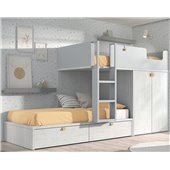 Двухъярусная кровать со шкафом Акапулько Fmebel 90x200