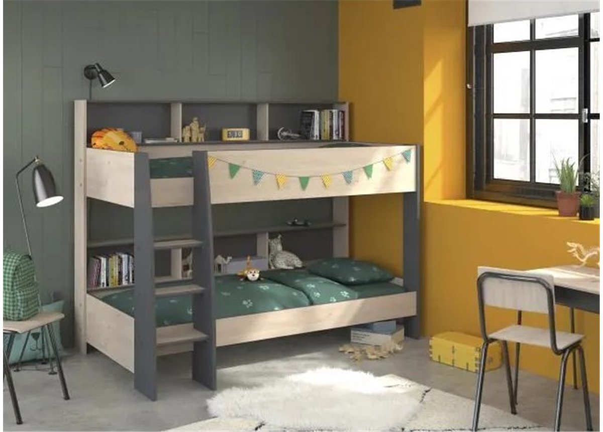 Двухъярусная кровать с полками Толедо Fmebel 90x200