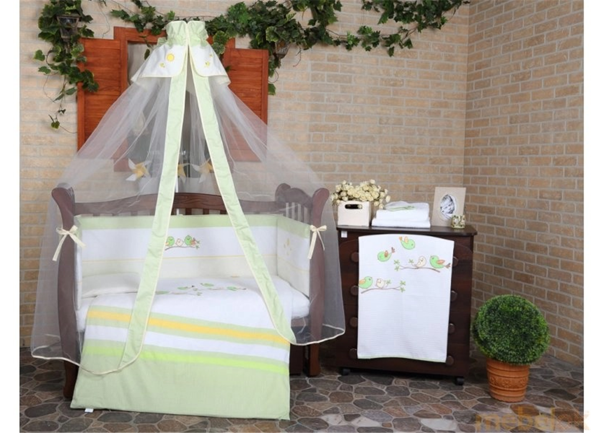 Распродажа Комплект постельного белья для новорожденных Veres "Spring Birdies green" (7 од., арт. 163.02) Распродажа Комплект постельного белья для новорожденных Veres "Spring Birdies green" (7 од., арт. 163.02)