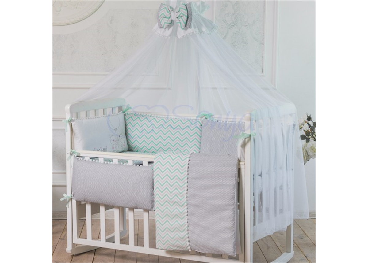 Распродажа Набор постельного белья Mi-mi-mi (7 предметов) мятный