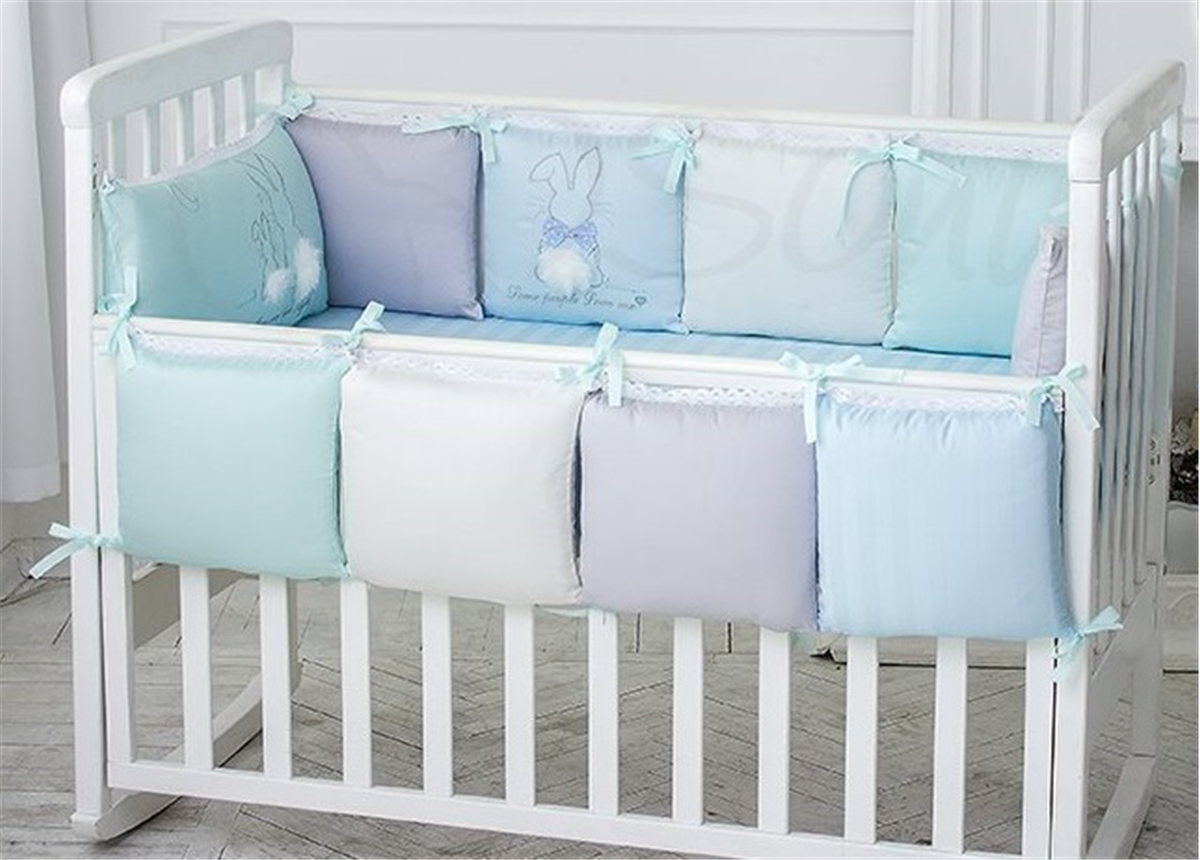 Распродажа Сменный комплект постельного белья Зайчики голубой Маленькая Соня