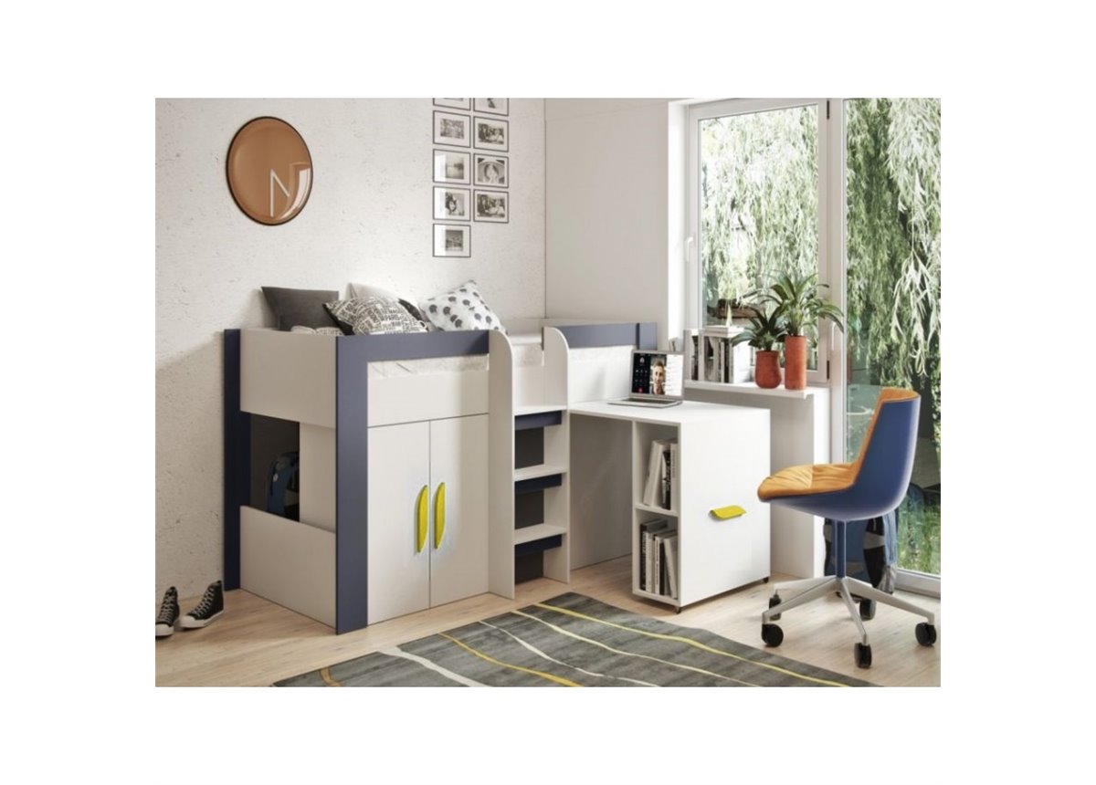 Кровать-чердак со столом Амора Fmebel