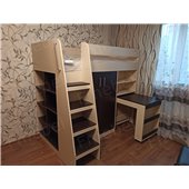 Кровать-чердак со столом Дакота Fmebel 80х190