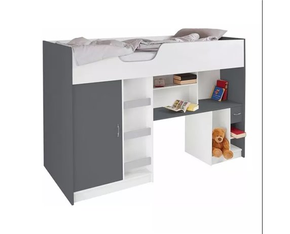 Кровать-чердак со столом Роттердам Fmebel