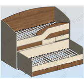 Двухъярусная кровать низкая Вашингтон Fmebel 80x190/200