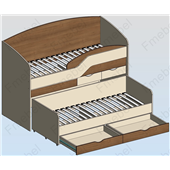 Двухъярусная кровать низкая Вашингтон Fmebel 80x190/200