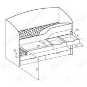 Двухъярусная кровать низкая Вашингтон Fmebel 80x190/200