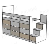 Кровать-чердак со шкафом Индиана Fmebel 80x190