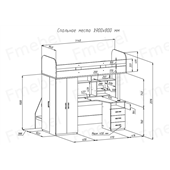 Кровать-чердак Манчестер Fmebel 80х200