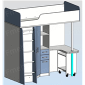Кровать-чердак со столом Мадрид Fmebel