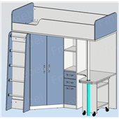 Кровать-чердак со столом Мадрид Fmebel