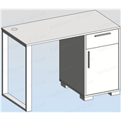 3а Стол с тумбой и мет. ножкой 110 К-2 стандарт