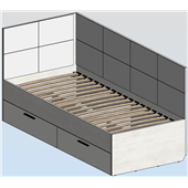 30б Кровать-диван с мягким изголовьем и спинкой 80*190 стандарт