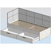 30б Кровать-диван с мягким изголовьем и спинкой 80*190 стандарт