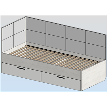 30б Кровать-диван с мягким изголовьем и спинкой 80*190 стандарт