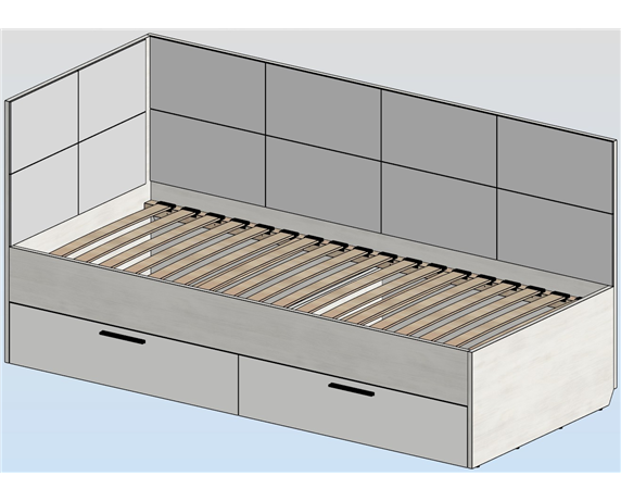 30б Кровать-диван с мягким изголовьем и спинкой 80*190 стандарт