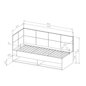 30б Кровать-диван с мягким изголовьем и спинкой 80*190 стандарт