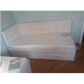 30б Кровать-диван с мягким изголовьем и спинкой 80*190 К-2 люкс