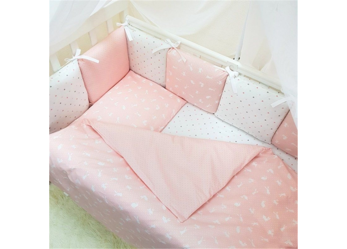 Распродажа Комплект Baby Design премиум Зайчики (7 предметов) Маленькая Соня пудра