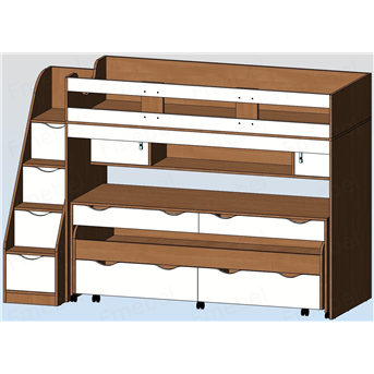 Кровать-чердак со столом Квинсленд Fmebel 80x190