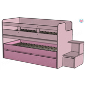 Кровать с дополнительным спальным местом Риверсайд Fmebel 80x190