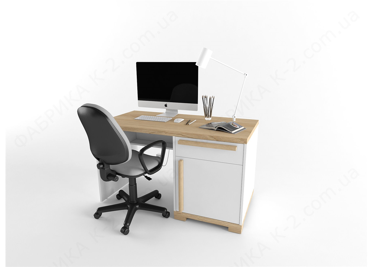 3 Стол с тумбой справа 135 серия Nature White К-2 стандарт