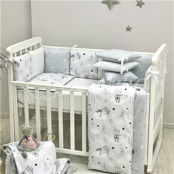 Распродажа Комплект Baby Design Коты в облаках серый (6 предметов) Маленькая Соня