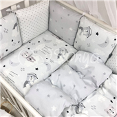 Комплект Baby Design Коты в облаках серый (6 предметов) Маленькая Соня