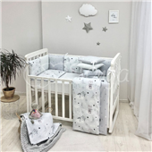 Комплект Baby Design Коты в облаках серый (6 предметов) Маленькая Соня