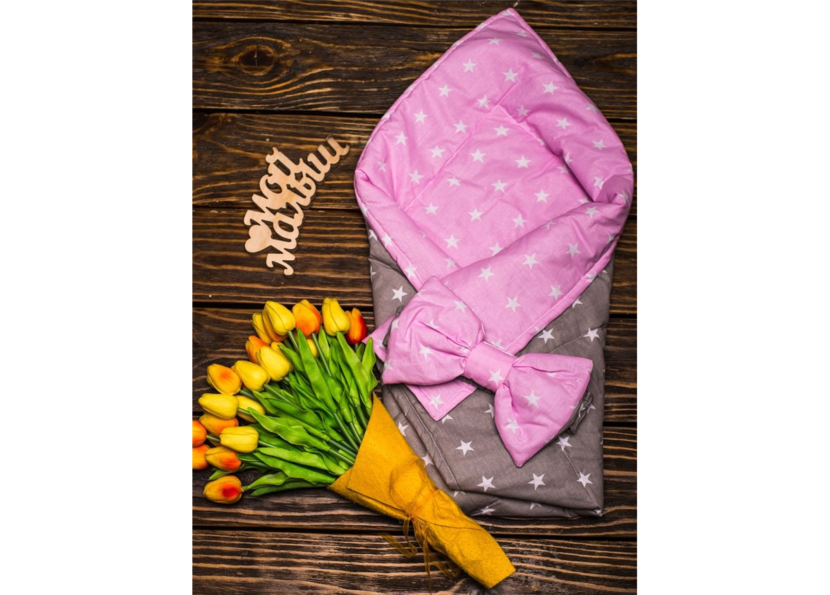 Конверт-одеяло бязь+бязь 90 Звезды на розовом 6-02 Добрый Сон