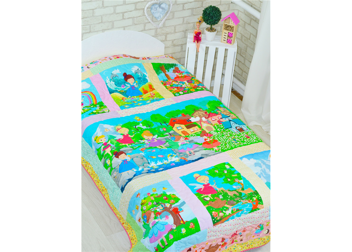 Эко покрывало-одеяло с конопляным наполнителем «Феечки»