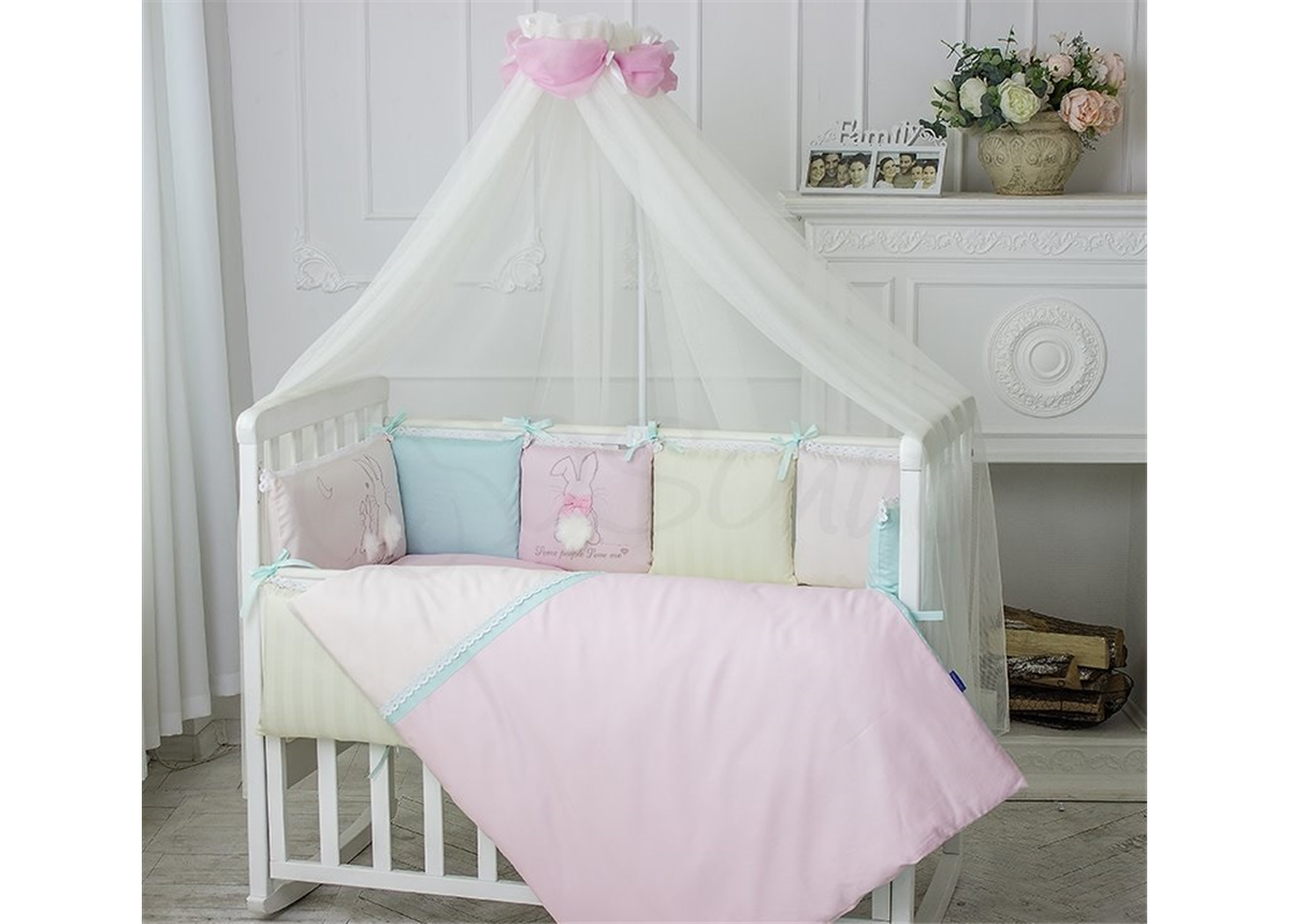 Распродажа Комплект Зайчики розовый (7 предметов) Маленькая Соня