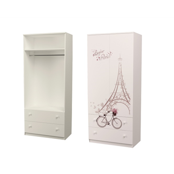 Шкаф с двумя ящиками верх для одежды Париж MebelKon 50x80x211