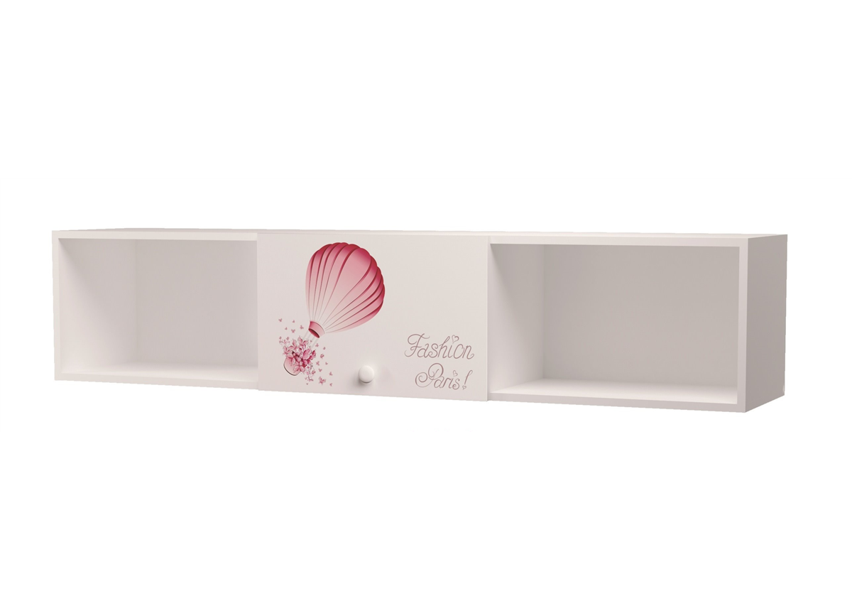 Полка на три секции с одной дверкой Париж MebelKon 35x165x37