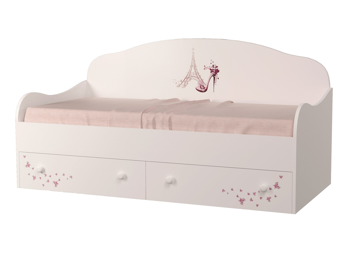 Кроватка диванчик Париж с ящиком MebelKon 80x160