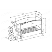 Двухъярусная кровать низкая Пасадена Fmebel