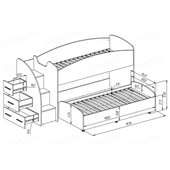 Двухъярусная кровать низкая Пасадена Fmebel