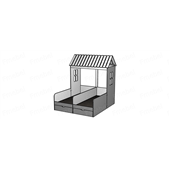 Кровать-чердак со столом Алабама Fmebel 80x190