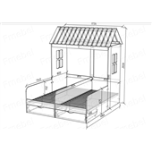 Кровать-чердак со столом Алабама Fmebel 80x190