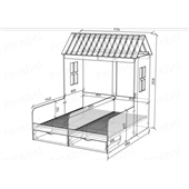 Кровать-домик на два спальных места Бодрум Fmebel 80x190