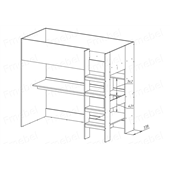 Кровать-чердак со столом Дижон Fmebel 90x200