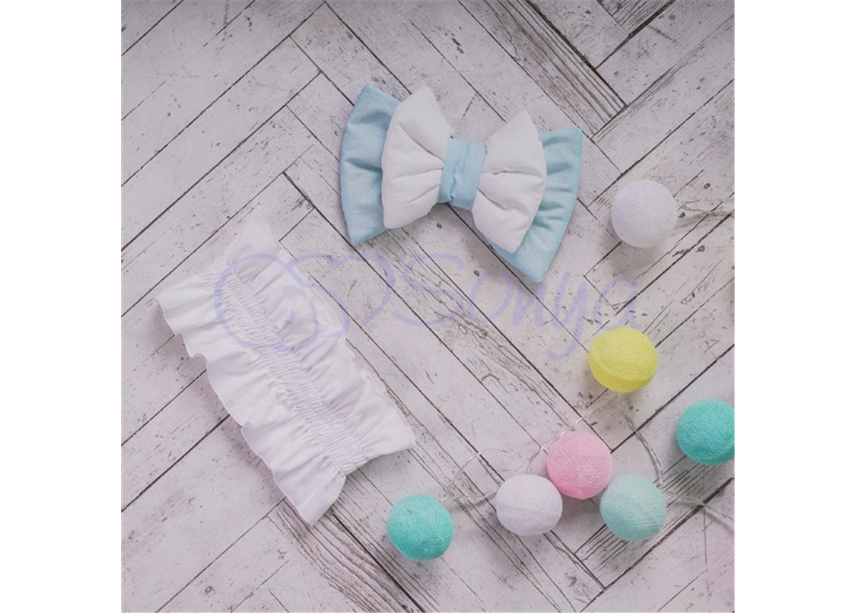 Бант на резинке универсальный голубой Маленькая Соня 