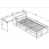 Кровать со столом Корнуолл Fmebel 