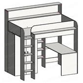 Кровать-чердак со столом и шкафом Тулуза Fmebel 90x200