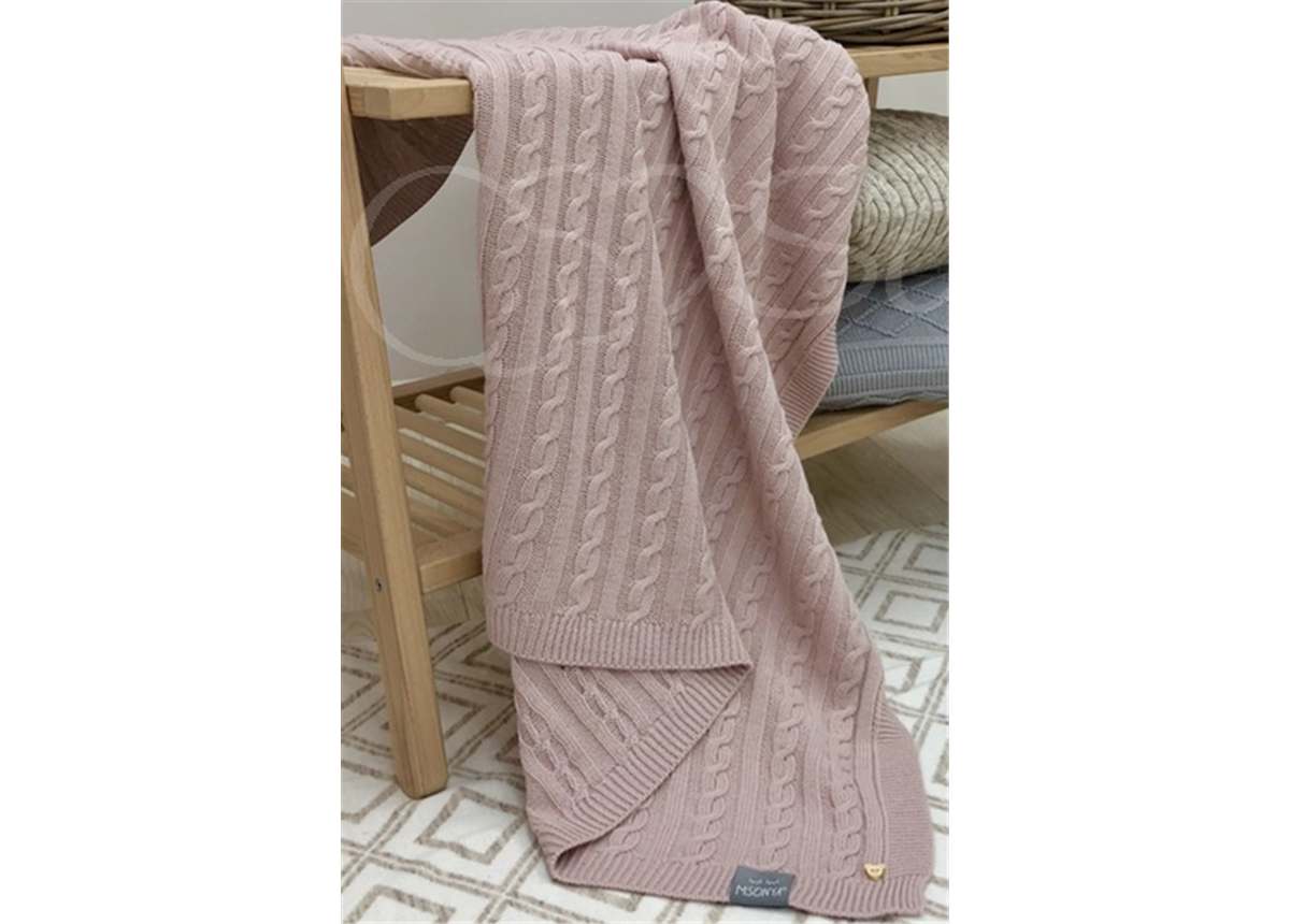 Плед Косы пудра 80х100 Маленькая Соня