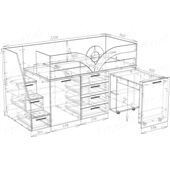 Кровать-чердак со шкафом Висконсин-2 Fmebel