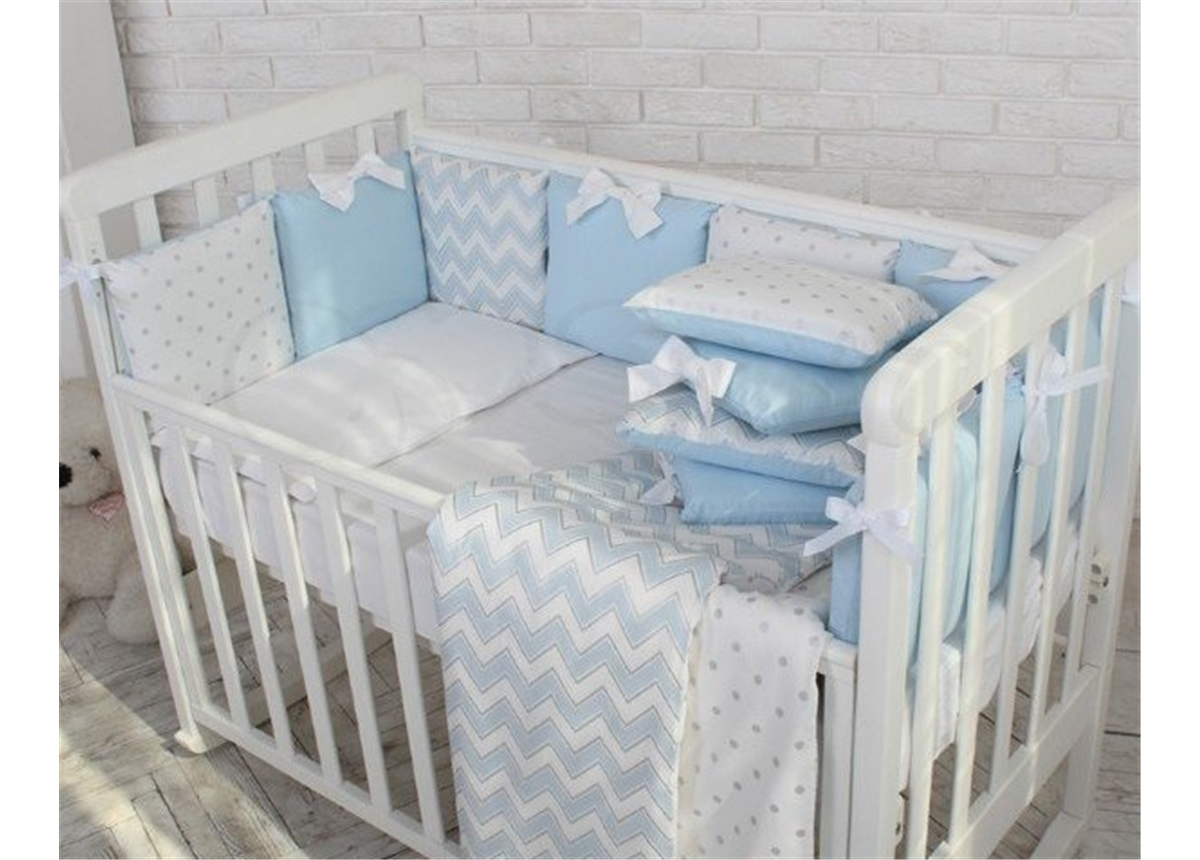 Распродажа Сменный комплект постельного белья Shine зигзаг Маленькая Соня голубой