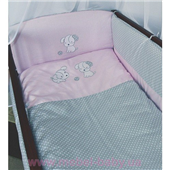 Распродажа ДБ061/3 Комплект постельного белья комбинированный с вышивкой (простыня на резинке) Медисон песик розовый