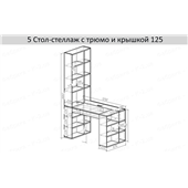 5 Стол-стеллаж с трюмо 125 левый К-2 стандарт